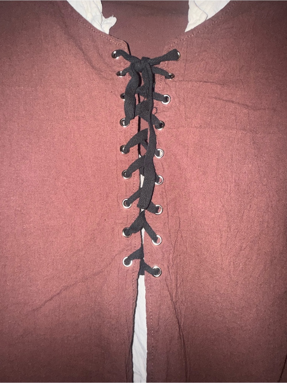 Cream Tavern Shirt with Brown Vest Overlay| (pit to pit): 20” - Picture 2 of 6